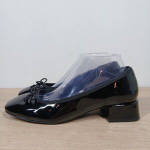 Forever 21 Pumps Womens 8.5 Black Patent Block Heel Round Toe Dress Heels